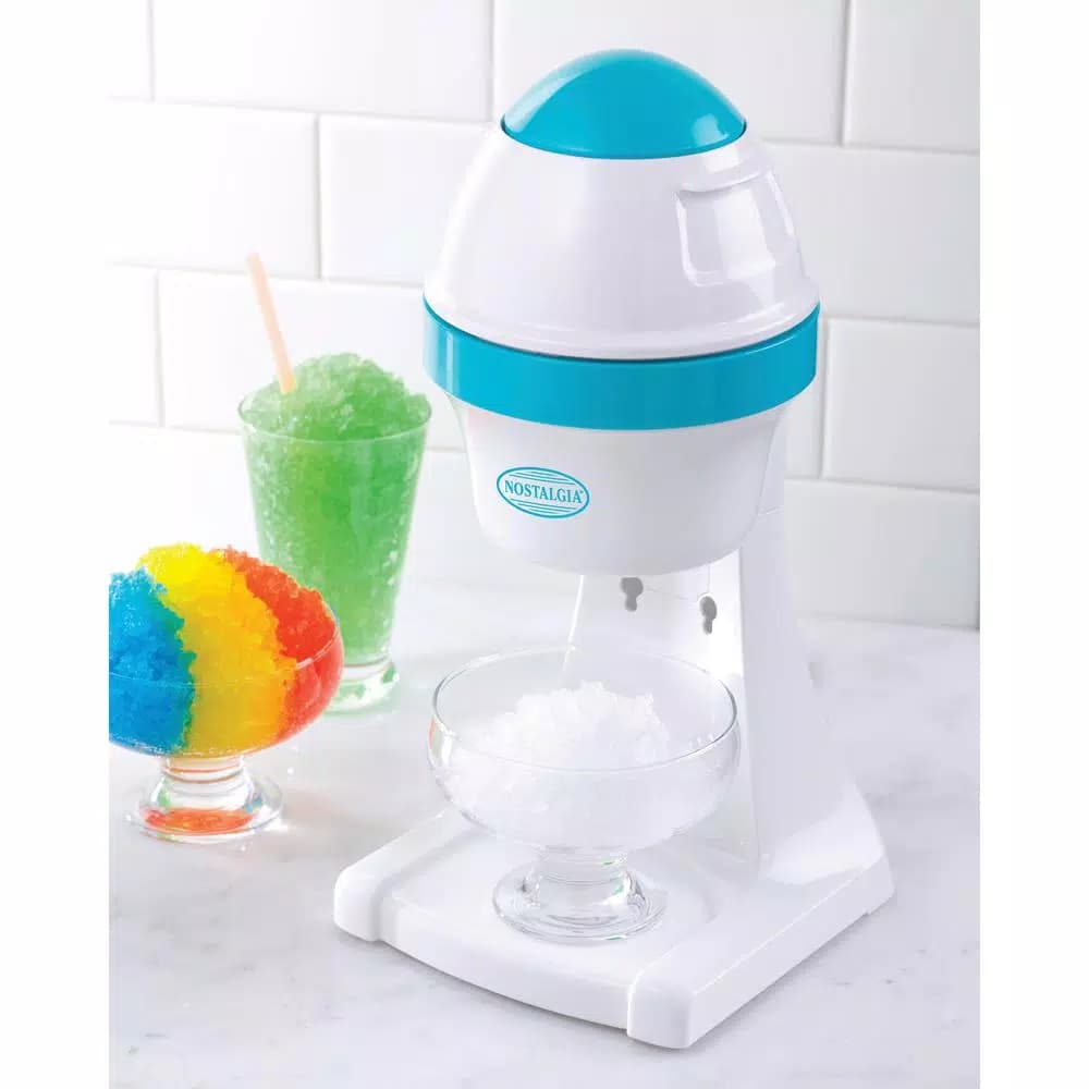 Nostalgia ISM1000 Electric Shaved Ice & Snow Cone Maker, Blue and White