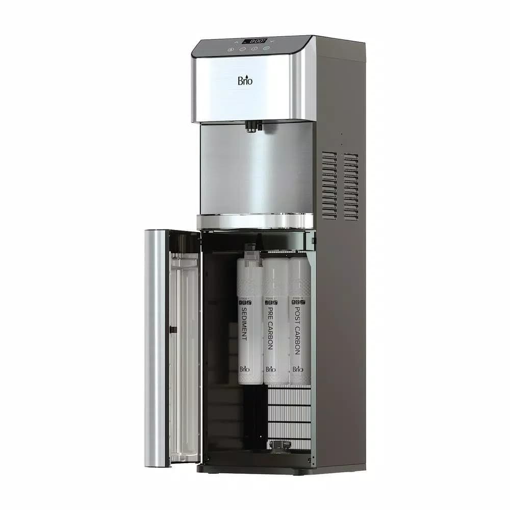Brio Moderna Tri-Temp Bottleless Water Cooler with UV Self-Cleaning & Stainless Steel Finish
