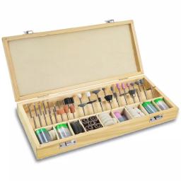 Stark 228-Piece Rotary Tool Accessory Kit for Cutting, Grinding, Engraving, and Polishing with Wooden Storage Box thumbnail 1