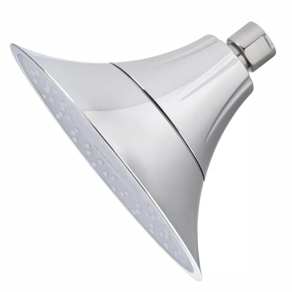 Brondell VivaSpring 6.5 in. Single Wall Mount Fixed Rain Shower Head with KDF Filtration, Chrome