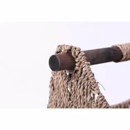 Unbranded Seagrass Magazine and Toilet Paper Holder Basket with Wooden Rod - Natural thumbnail 7