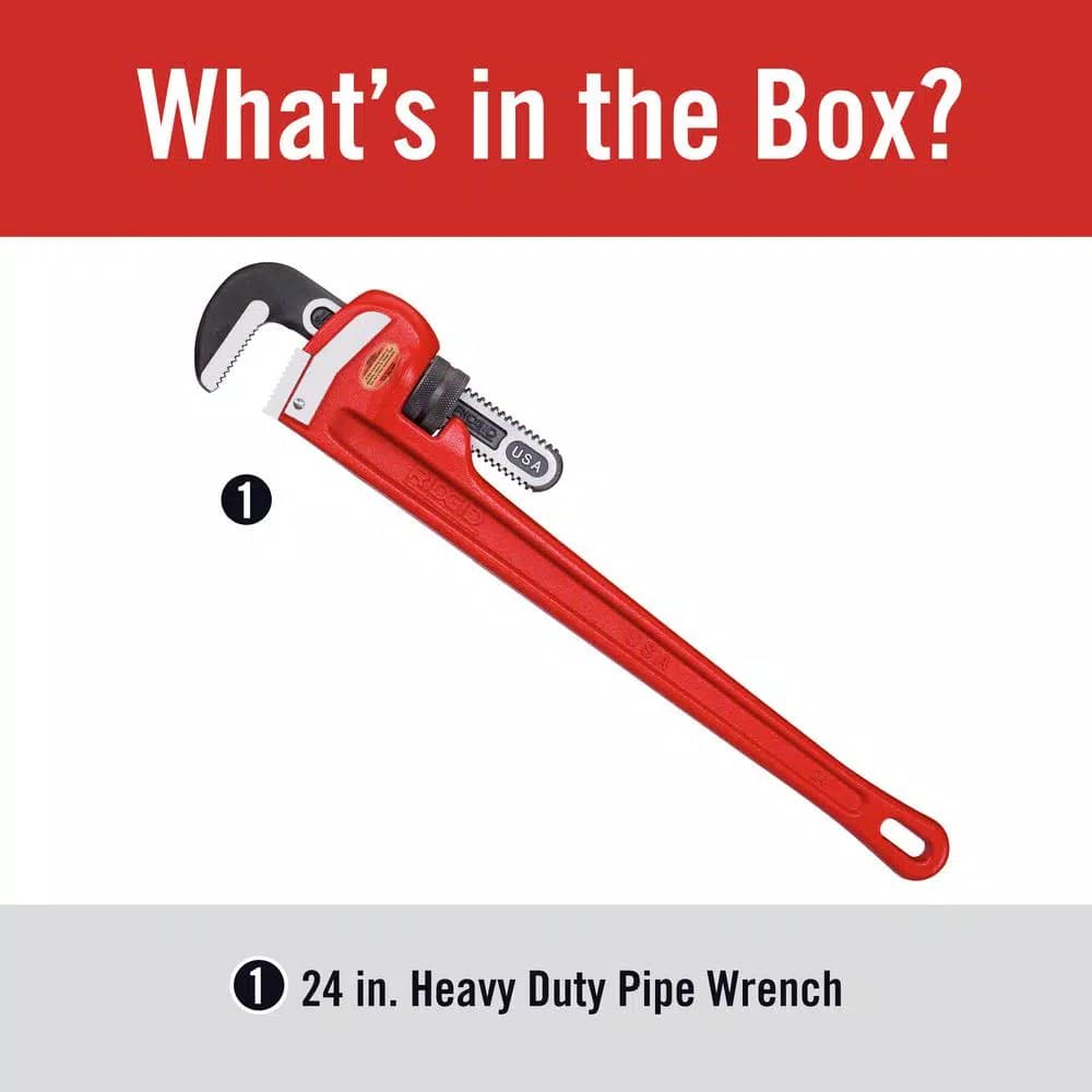 RIDGID 24 in. Heavy-Duty Straight Pipe Wrench, 3 in. Capacity
