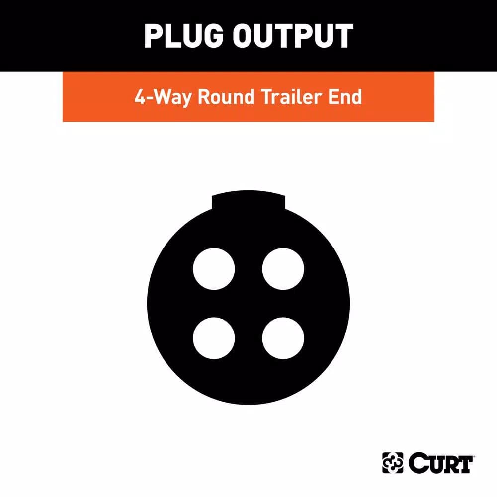 CURT 4-Way Round Trailer Side Connector Plug