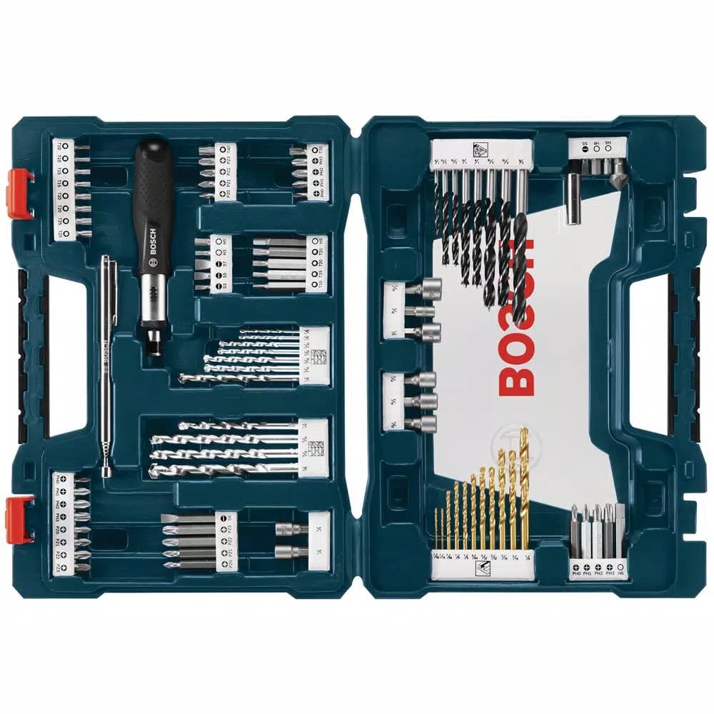 Bosch 91-Piece Drilling and Driving Mixed Bit Set with Ratcheting Screwdriver