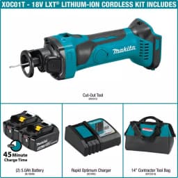 Makita 18V LXT Cordless Cut-Out Tool Kit with 5.0 Ah Battery and Charger thumbnail 2