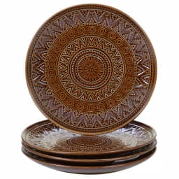 Certified International Aztec 4-Piece Patterned Stoneware 9 in. Salad Plate Set, Service for 4 thumbnail 1