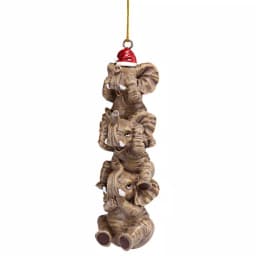 Design Toscano 5 in. See, Speak, Hear No Evil Elephant Holiday Ornament thumbnail 7