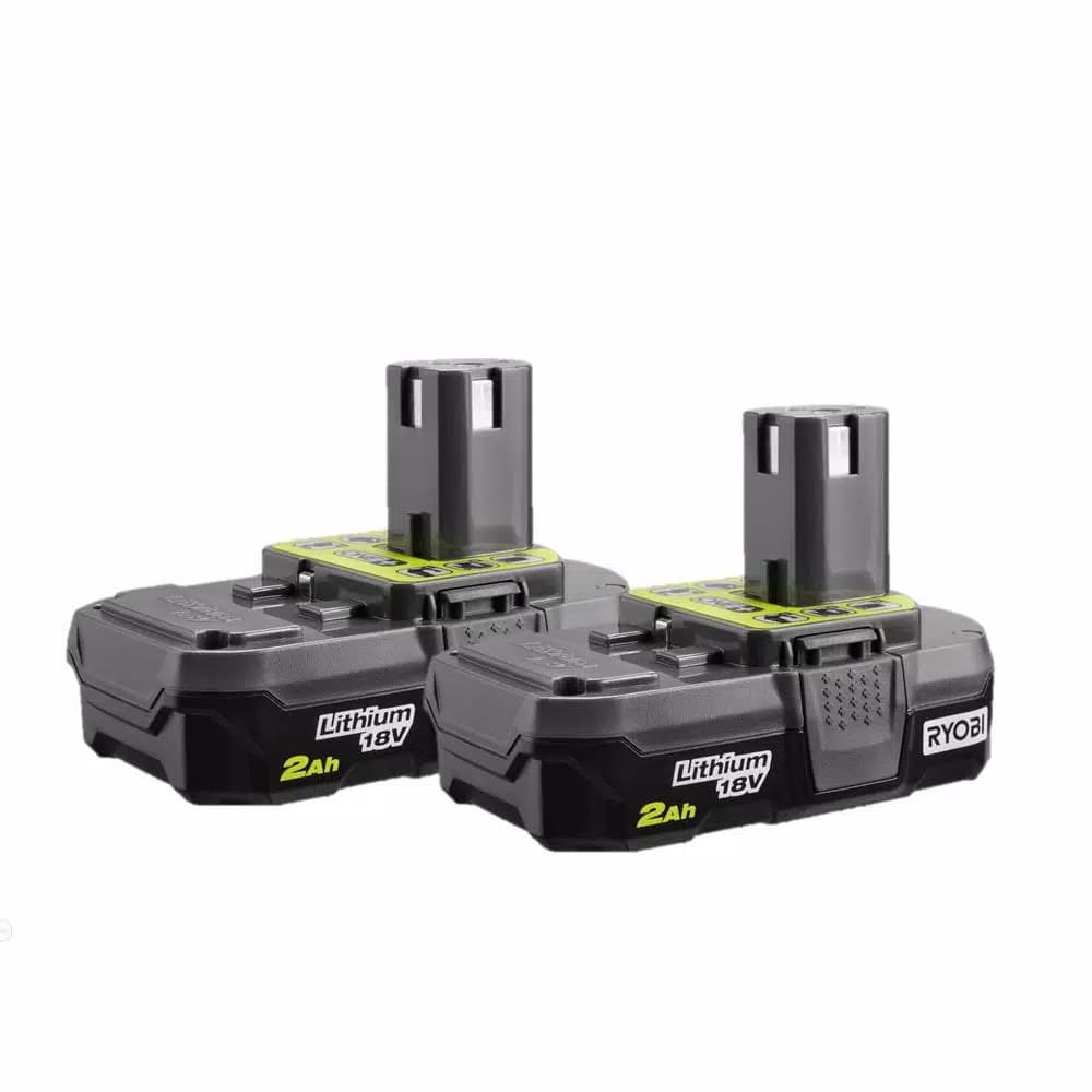 RYOBI 18V ONE+ 2.0 Ah Compact Lithium-Ion Battery 2-Pack