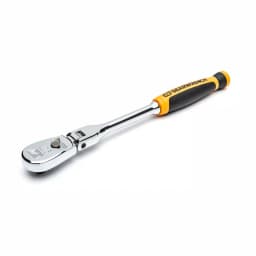 GearWrench 1/4 in. Drive 90-Tooth Dual Material Flex Head Teardrop Ratchet, 8 in. thumbnail 5