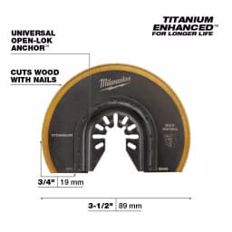 Milwaukee 3-1/2 in. Titanium Enhanced Bi-Metal Segmented Oscillating Multi-Tool Blade thumbnail 3