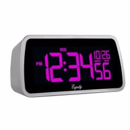Equity by La Crosse Digital 6 x 4 in. LCD Interchangeable Color Display Alarm Clock - Silver thumbnail 6