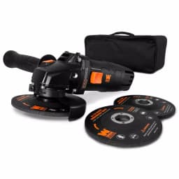 WEN 4.5 in. 7.5 Amp Corded Angle Grinder with Reversible Handle, 3 Discs, and Carrying Case thumbnail 1