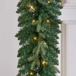 Home Accents Holiday Home Holiday Accents 9 ft. Mayfield Pre-lit LED Artificial Balsam Fir Garland with 50 Warm White Micro Dot Lights thumbnail 5