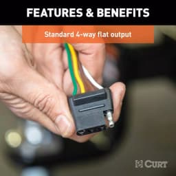 CURT 4-Way Flat Vehicle-Side Connector Socket with 60" Color-Coded Wires thumbnail 6