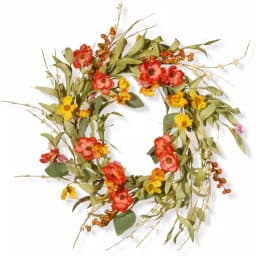 National Tree Company 22 in. Spring Flower Wreath - Assorted Yellow, Pink, and White Mixed Blooms thumbnail 1