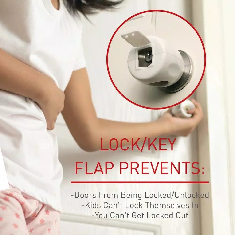 SecurityMan Door and Stove Knob Security Covers (4-Pack) - Child Proof Safety Locks