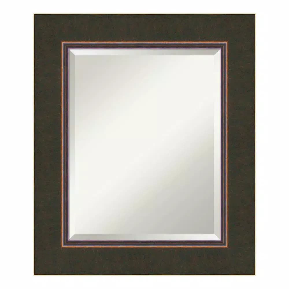 Amanti Art Milano 22.5 in. W x 26.5 in. H Rectangular Framed Bathroom Vanity Mirror, Dark Bronze