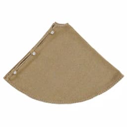 VHC Brands Nowell Farmhouse 48 in. Natural Burlap Christmas Tree Skirt with Silver Metallic Whipstitching thumbnail 2