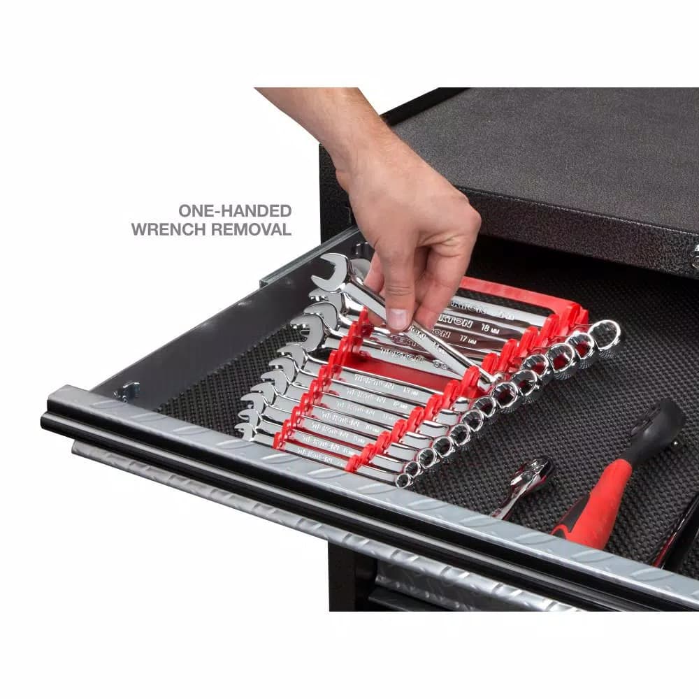 TEKTON 13-Tool Store-and-Go Wrench Rack Keeper, Red