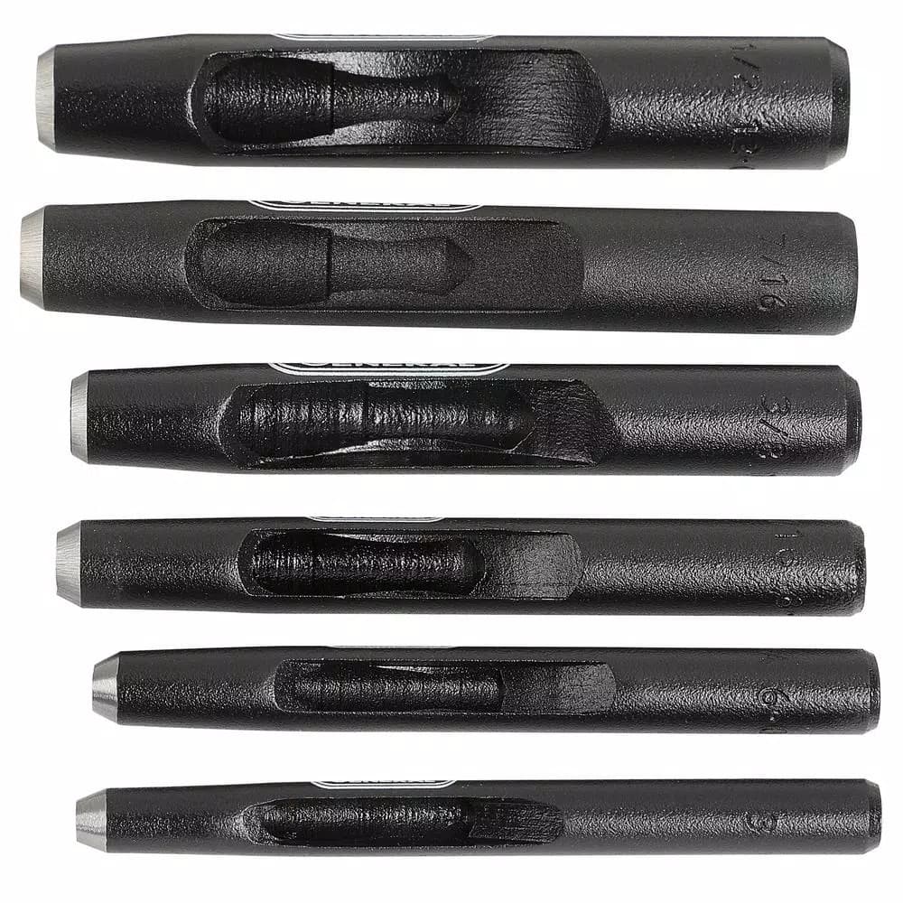 General Tools 6-Piece Hollow Steel Punch Set