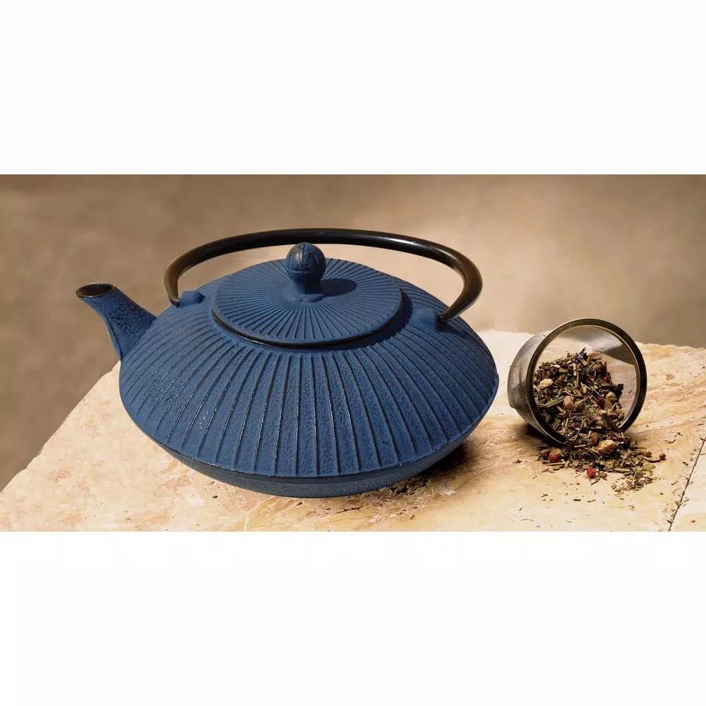Old Dutch Fidelity Unity Cast Iron Serendipity Tetsubin Teapot, Blue, 27 oz.