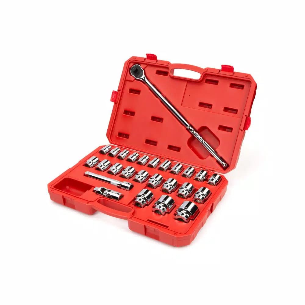 TEKTON 27-Piece 3/4 in. Drive 12-Point Metric Socket and Ratchet Set (19 mm to 50 mm)