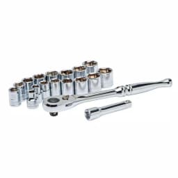 Husky 18-Piece 3/8 in. Drive Ratchet and SAE/Metric Socket Set thumbnail 1