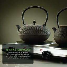 Ovente 1500W Double Burner Infrared Hot Plate, 7.5 in. Ceramic Glass Cooktop with Temperature Control thumbnail 5