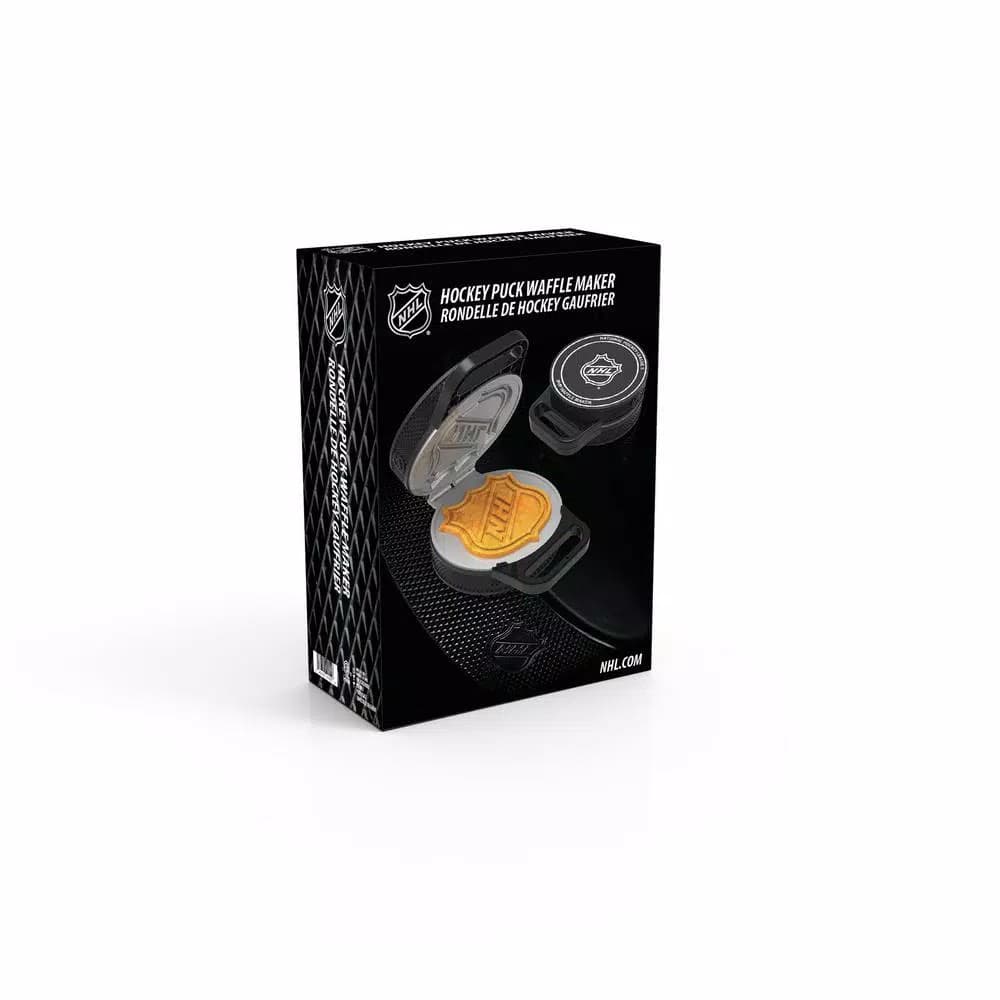 Pangea Brands NHL Hockey Puck Waffle Maker, Black Electric Grille