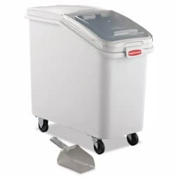 Rubbermaid Commercial Products ProSave 26.2 Gal. White Mobile Ingredient Bin with Casters thumbnail 1