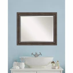 Amanti Art 33.5 in. W x 27.5 in. H Rustic Pine Framed Rectangular Bathroom Vanity Mirror thumbnail 1