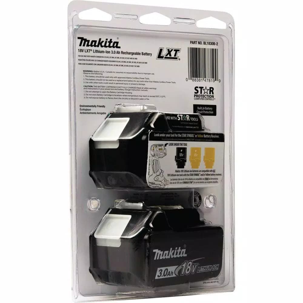 Makita 18V LXT Lithium-Ion 3.0Ah High Capacity Battery Pack (2-Pack)