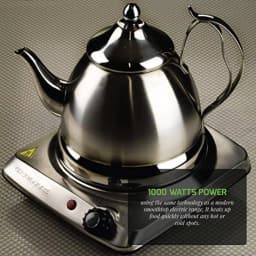 Ovente 1000W Single Hot Plate Electric Infrared Glass Cooktop Burner, 7 in., Silver thumbnail 5