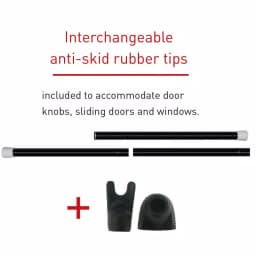 SecurityMan 2-in-1 Adjustable Door Knob Jammer and Sliding Patio Door Security Bar - High Grade Iron thumbnail 8