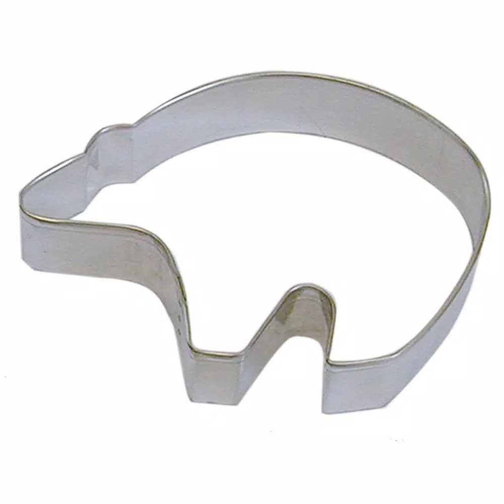 CybrTrayd-R&M 12-Piece Polar Bear Cookie Cutter Set with Recipe, 4.5 in. Tinplated Steel
