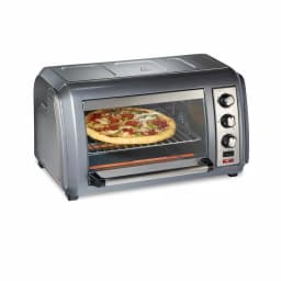 Hamilton Beach Easy Reach 1500W 6-Slice Convection Toaster Oven with Roll-Top Door, Grey thumbnail 1