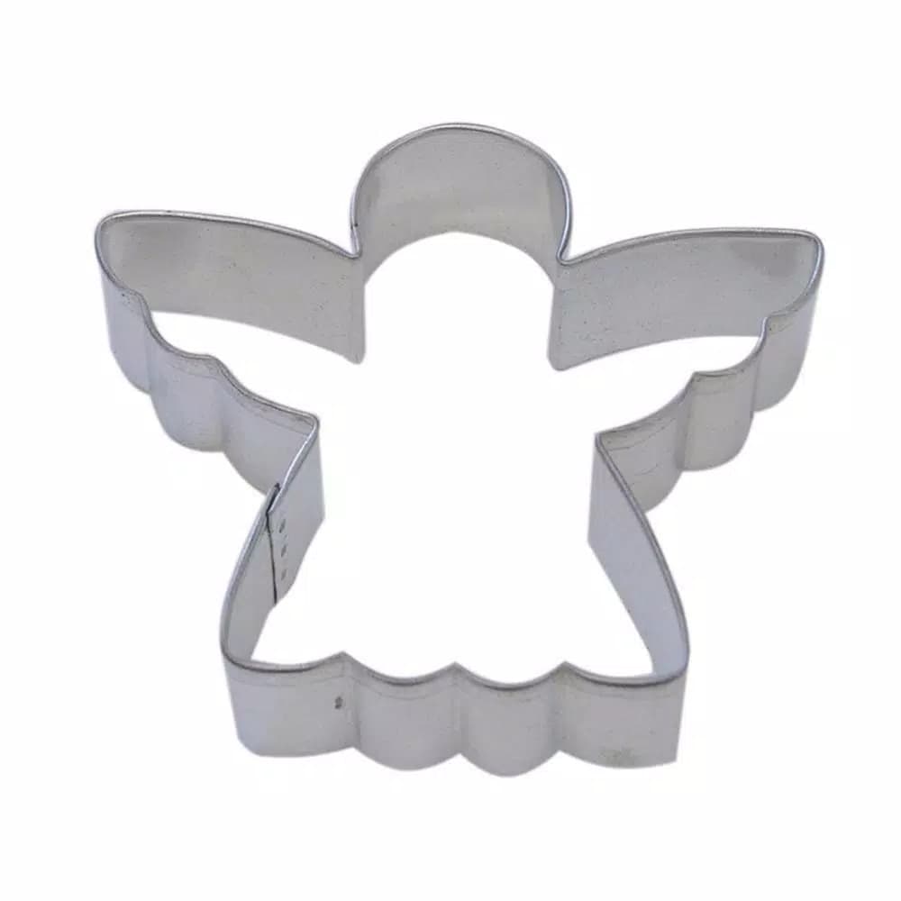 CybrTrayd-R&M 12-Piece 3 in. Angel Tinplated Steel Cookie Cutter Set with Recipe