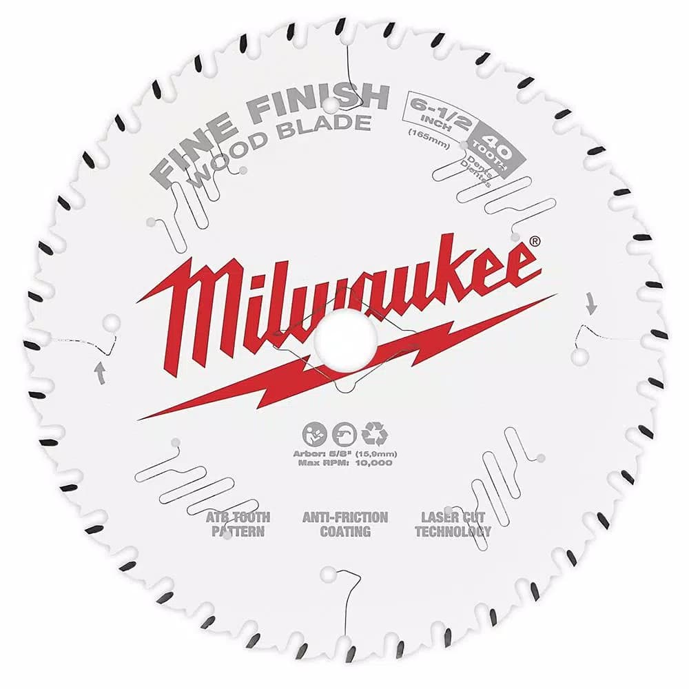 Milwaukee 6-1/2 in. 40-Tooth Fine Finish Circular Saw Blade