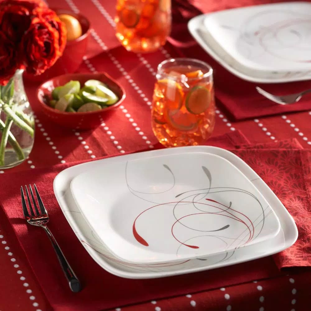 Corelle Square 16-Piece Splendor Glass Dinnerware Set, Service for 4