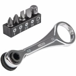 Klein Tools 1/4 in. Drive Mini Ratchet 6-Piece Set with Screwdriver Bits and Nut Drivers thumbnail 1