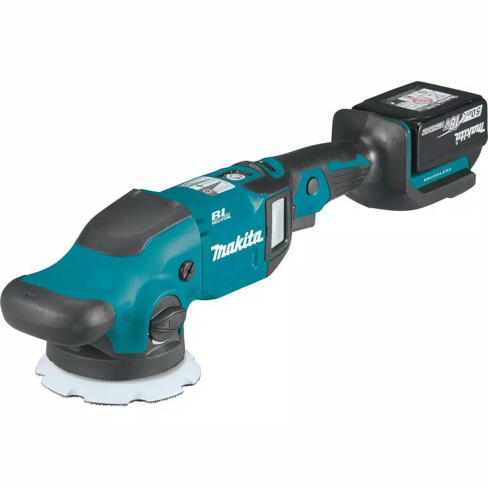 Makita 18V LXT Brushless Cordless 5 in./6 in. Dual Action Random Orbit Polisher Kit (5.0 Ah)