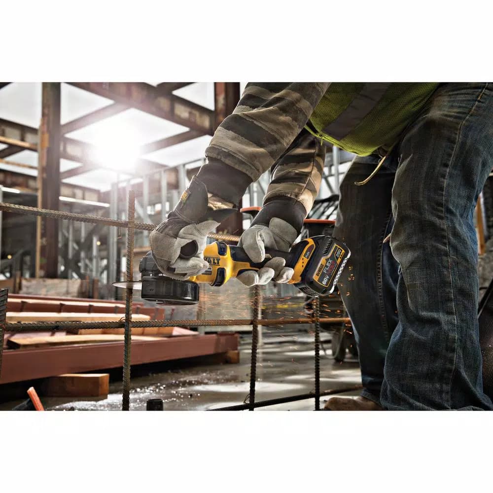 DEWALT FLEXVOLT 60V MAX Brushless 4-1/2 in. Angle Grinder Kit with (2) 6.0Ah Batteries & Bonus DCD996B Drill/Driver
