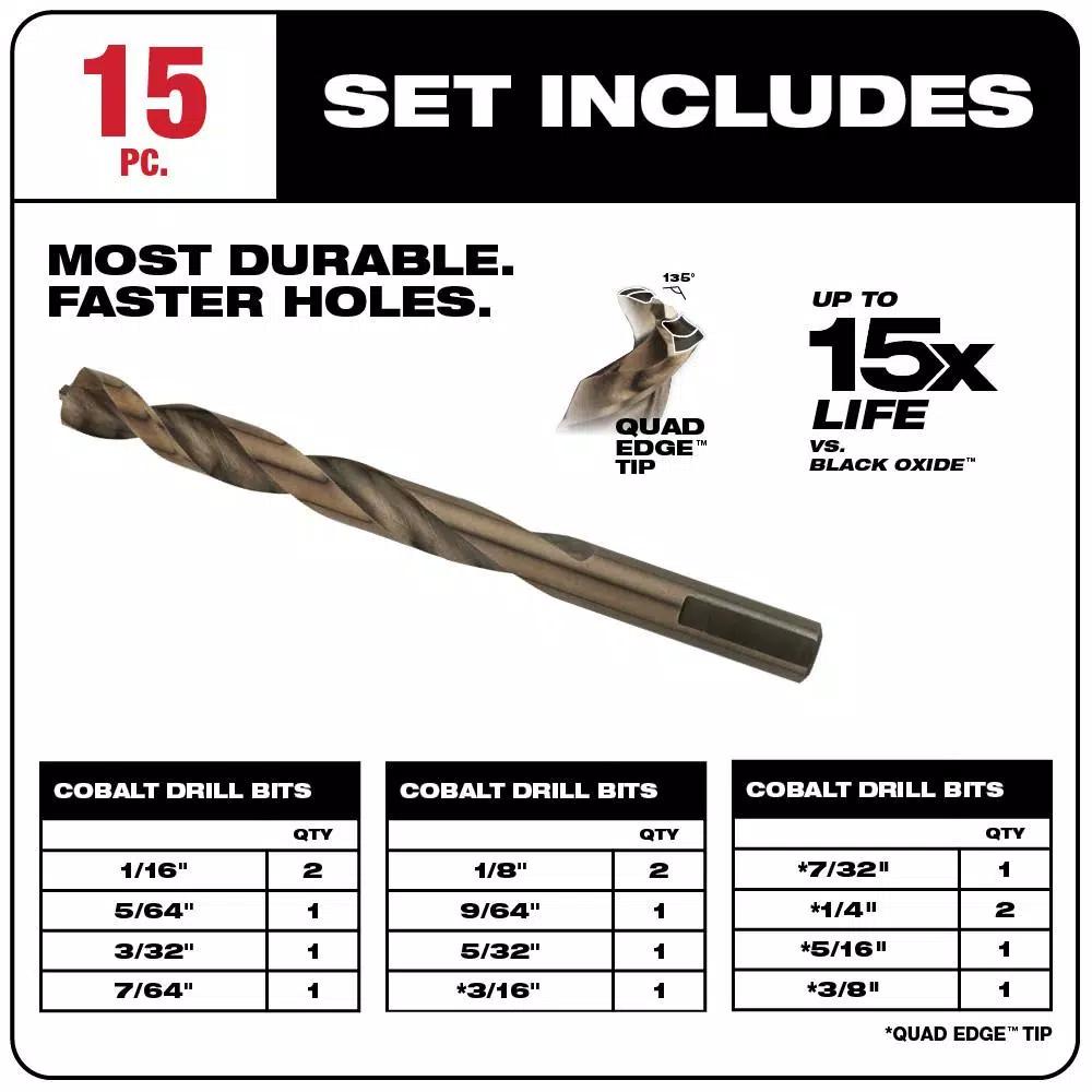 Milwaukee 21-Piece Black Oxide Step Drill Bit and Cobalt Twist Drill Bit Set