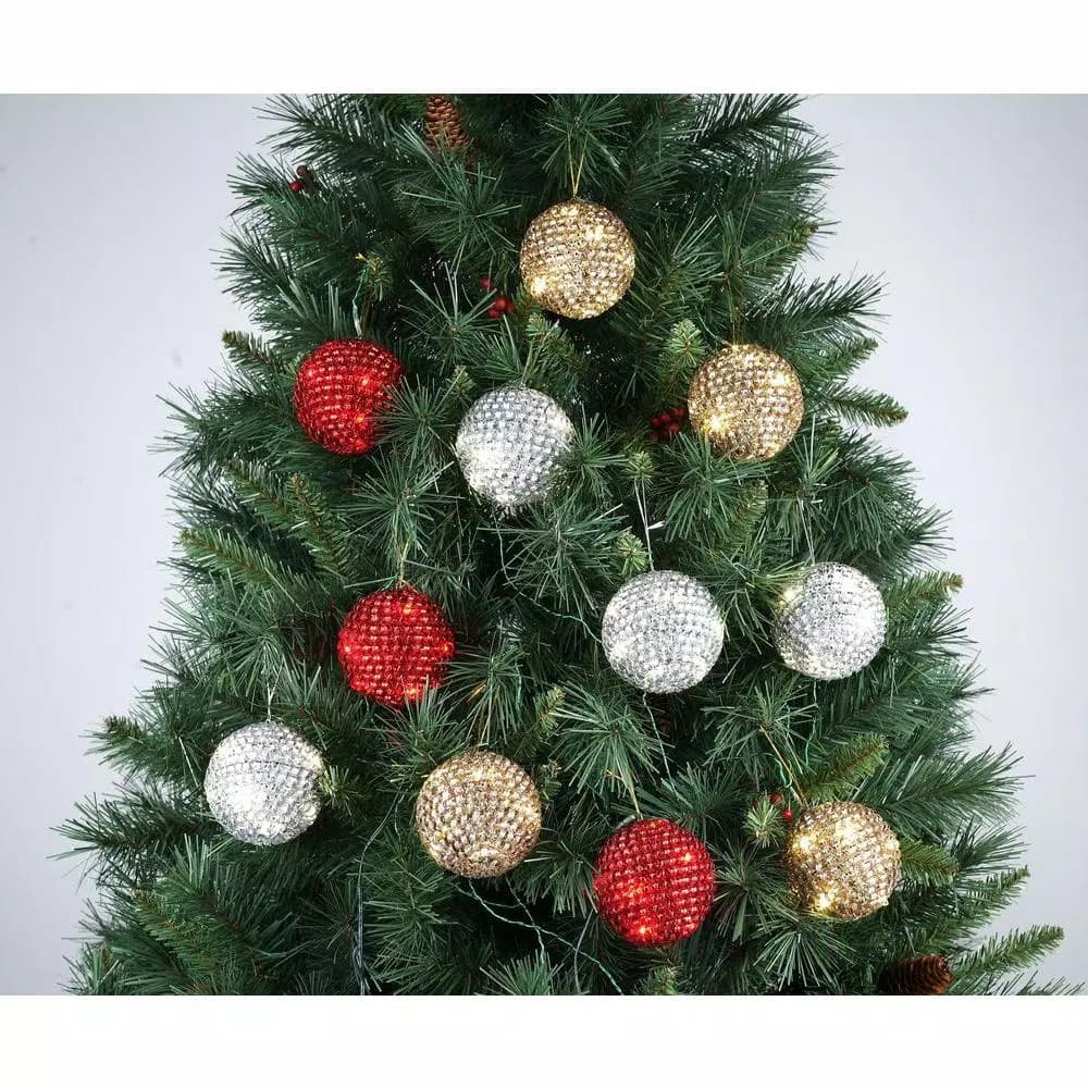 Unbranded Starlite Creations 4-Piece LED White Tinsel Wire Ornaments, 36-Light Specialty String Lights