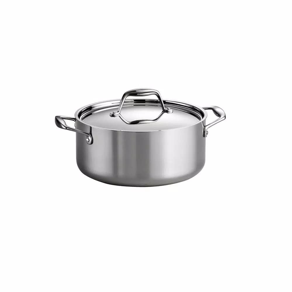 Tramontina Gourmet 5 Qt. Tri-Ply Clad Stainless Steel Round Dutch Oven with Lid