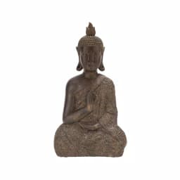 LITTON LANE Polystone Meditating Thai Buddha Sculpture - Tarnished Brown Statuary thumbnail 3