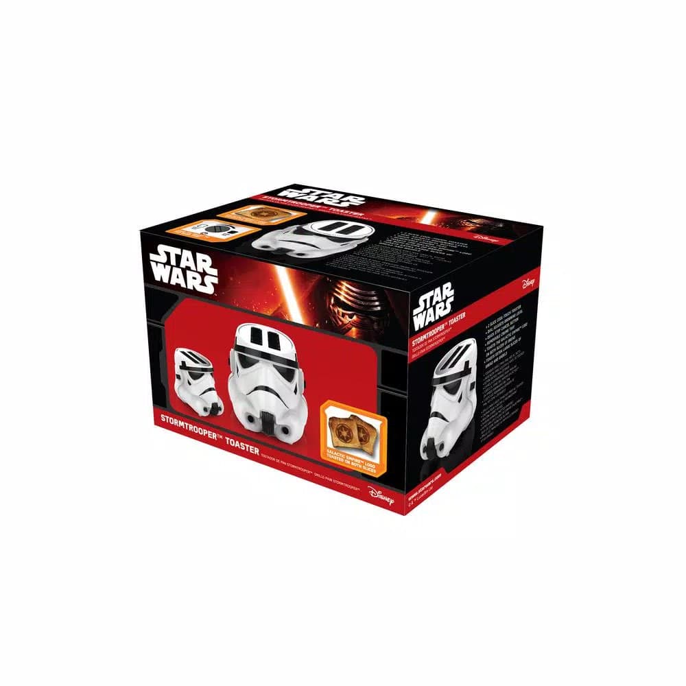 Pangea Brands Star Wars Stormtrooper 2-Slice White Toaster with Galactic Empire Logo Toasting