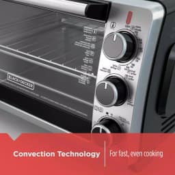 BLACK+DECKER 6-Slice Convection Toaster Oven with Bake, Broil, Toast, and Keep Warm Functions - Black/Stainless Steel thumbnail 4