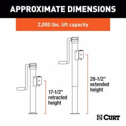 CURT Pipe-Mount Swivel Trailer Jack with Side Handle, 2,000 lbs. Capacity, 10 in. Travel thumbnail 6