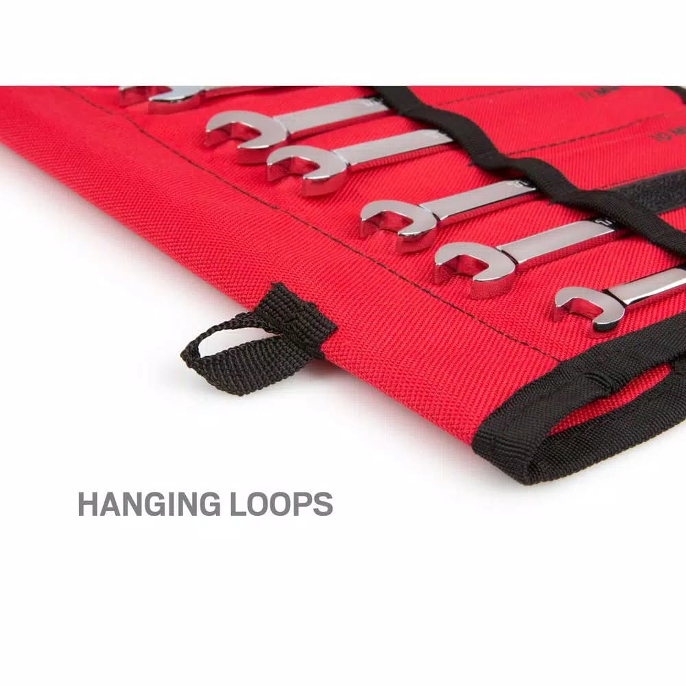 TEKTON 12-Piece Metric Flex-Head Ratcheting Combination Wrench Set with Pouch, 8-19 mm